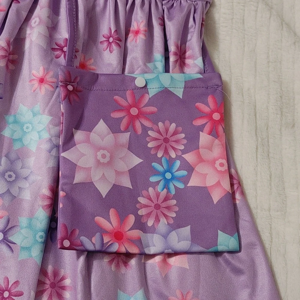 2 PC a very cute purple dress size 130, 6/7, 6-8 yrs. NWT. - Picture 3 of 4